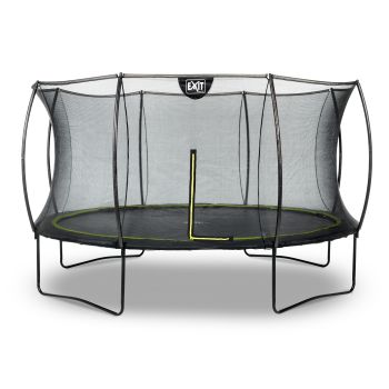 zwarte ronde exit trampoline rond 366 cm met vangnet