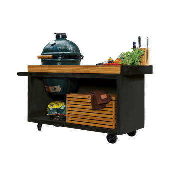 OFYR Kamado Table Black 135 PRO Teak Hout BIG GREEN EGG