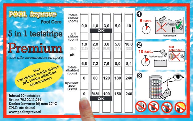 5 in 1 zwembadwater teststrip gebruiksaanwijzing